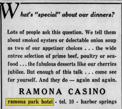 Harbour Inn (Harbor Inn, Ramona Park Hotel) - Aug 26 1954 Article